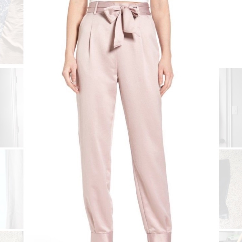 Leith Dusty Pink Satin Pants
